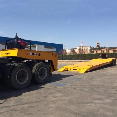 China Lowboy 2 Fuwa Axle CIMC 50T Removable Gooseneck Trailer for sale