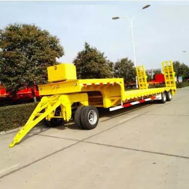 China Machine Carriers Dropbed Low Loader Truck Drawbar Trailers for sale