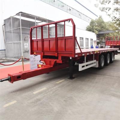 China Cargo Container 20 Tons Flatbed 20ft Truck Drawbar Trailers for sale