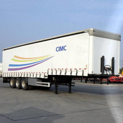 China encerado 12m Van Semi Trailer seco da cortina da carga útil 50T à venda