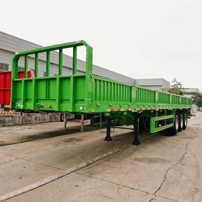 China Logistics Q345B Tri Axle 60T Drop Side Semi Trailer for sale