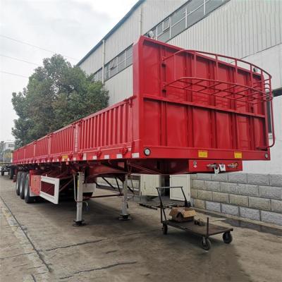 China 800mm Height Q345B Mechanical 3 Axle 80T Side Wall Trailer for sale