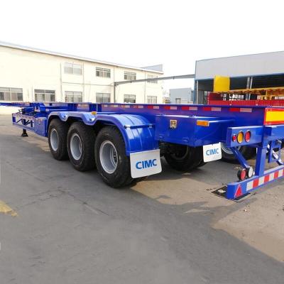 China Q345B Steel Beam 60 Ton 45ft Container Chassis Trailer for sale