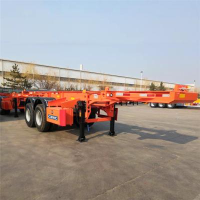 China Skeleton 2 Axle 20feet Shipping Container Delivery Trailer for sale