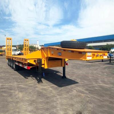 China CIMC 4 Axle 100T Excavator Low Bed Truck Trailer for sale