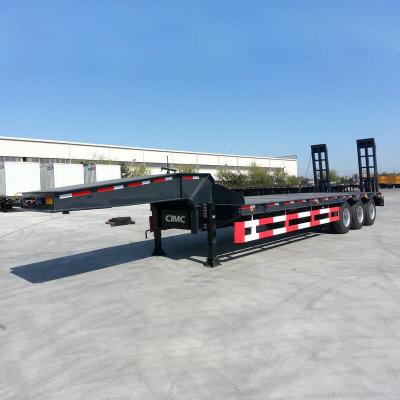 China 90mm Kingpin Excavator 80T Hydraulic Low Bed Semi Trailer for sale