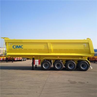 China Hydraulic Oil Cylinder 30T Payload 25m3 Tipper Semi Trailer for sale