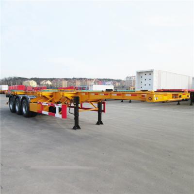 China Payload 100T 40ft Skeleton Trailer Tri Axle Chassis for sale