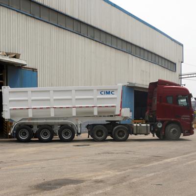 China 35 Ton Tri Axle Tipper Semi Trailer With Hydraulic Mechanic Suspension for sale