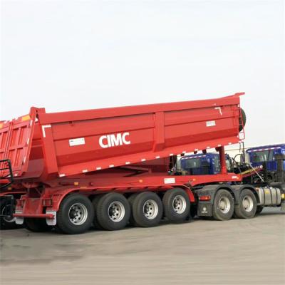 China 3/4 de Axle Tri Axle 60/80 de reboque de trator noun de Ton End Dump Tipper Truck para o preço de venda à venda