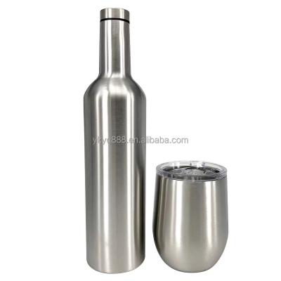 China PORTABLE Custom Red Wine Cooler Wine Bottle Holder Stainless Steel Insulator 750ml Double Wall Vacuum Flask for sale