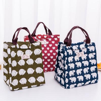 China Food Waterproof Canvas Large Number Aluminum Foil Heat Insulation Handheld Refrigerator Cooler Lunch Bag for sale