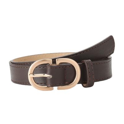 China New Free Time Style Ladies Belt Simple Jeans Belt Korean Casual Student Metal Buckle Belts for sale