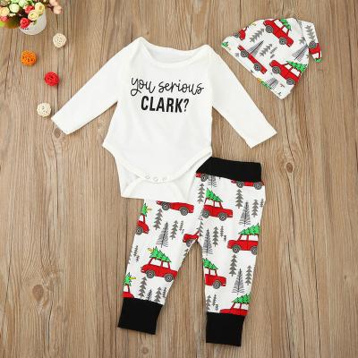 China 2018 Cute Spandex/Cotton Multitrust Brand 2pcs Kids Toddler Kids Boy Girl Clark T-shirt Tops+Xmas Car Panties Clothes Autumn Outfits Set for sale