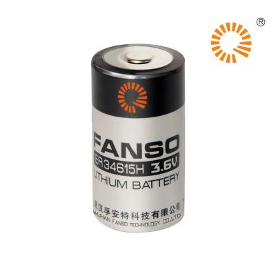 China Primary Lithium ER34615H 3.6V Lisocl2 Bobbin Chloride Battery D Type Fanso Battery Lithium Thionyl Batteries for sale