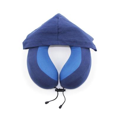 China Custom Memory U Shape Memory Foam Neck Pillow With Hoodie Can Be Skin for sale