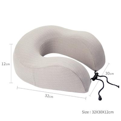 China Soft High Density Memory Foam Travel Pillow With Adjustable Stripe U Shape Pillow for sale