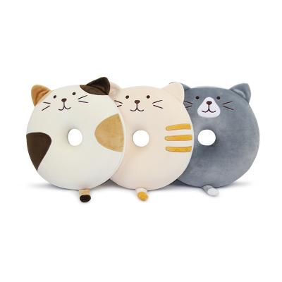 China Cute Cat Polyurethane Memory Foam Donut Cushion For Hemorrhoids for sale