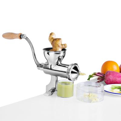 China Easy Operate 304 Stainless Steel Vegetable and Fruit Household Hand Crank Operated Juicer Wheatgrass Manual Squeezer for sale