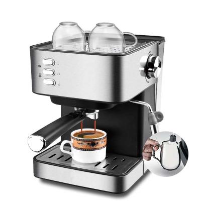 China Small Commercial Italian Style Espresso Home Office Steam Bar Milk Foam Machine One Semi-automatic Coffee Machine for sale