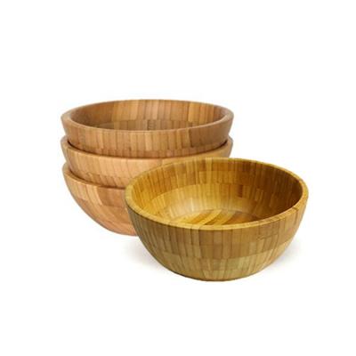 China Viable Christmas Gifts 2021 Eco Friendly Biodegradable Wooden Fiber Fruit Bamboo Salad Bowl Sets for sale