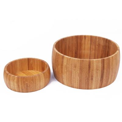 China Large Customized Sustainable Personal Reusable Antique Natural Bamboo Fiber Salad Bowl Set for sale