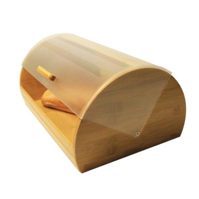 China eco-friendly style kitchen farmhouse food container eco bamboo fiber wooden bread storage box for bread bin for sale