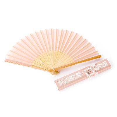 China Europe Folding Fans Women's Multi Color Handmade Bamboo Paper Folding Hand Fan With Git Box for sale