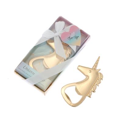 China Creative Cute Viable Alloy Beer Opener Unicorn Bottle Opener For Wedding Party Favor Promotion Gift for sale