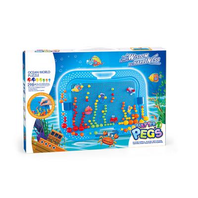 China Diy Plastic Pegboard Series Educational Ocean Mushroom Nails Kids Learning Educational Toys for sale