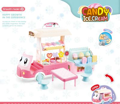 China Hot Manufacturer Popular Plastic Baby Friendly Material Pretend Play Kitchen Toy Ice Cream Toy Set For Kids for sale