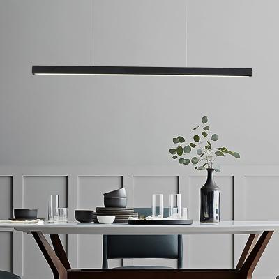 China Modern Wholesale Wood Linear Light With Cover R45 Metal Long Metal Cover R45 Light Nordic Living Room Bar Desk Led Hanging Lamp for sale