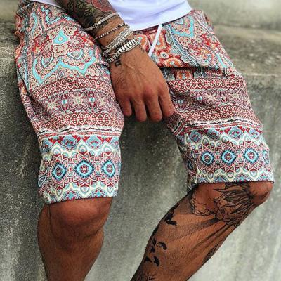 China Wholesale Anti-wrinkle summer print stylish lace-up shorts hot style in Europe and America men's short pants for sale