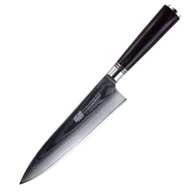 China Thumb viable Ebony Wood Handle Findking August 67 layers 10Cr15Comoc Damascus chef knife Steel Knife With Cover knife for sale