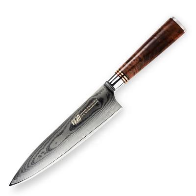 China FINDKING 2021 Newest 8 Inch Sustainable Sapele Damascus VG10 Wood Handle Kitchen Chef Knife for sale