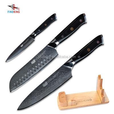 China FINDKING Viable Group of Ten Handle Damascus Knives Set 67 Layers Kitchen Knife Damascus for sale