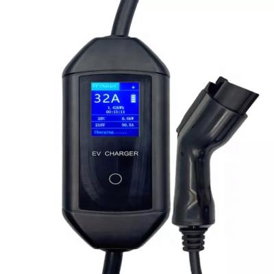 China Econg Professional Customized Home LCD Display 32A 7KW Type1 Universal Electric Car Fast Charging Portable EV Car Charger GD3202-7 for sale