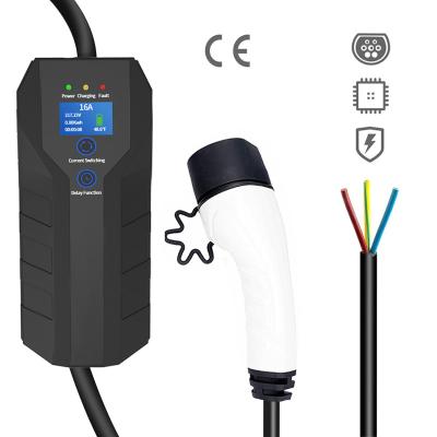 China Econg OEM ODM Waterproof Type 2 AU Plug  EV Car Charger  32A Portable 7KW  EV Charger With LED Display XEV-B04 for sale