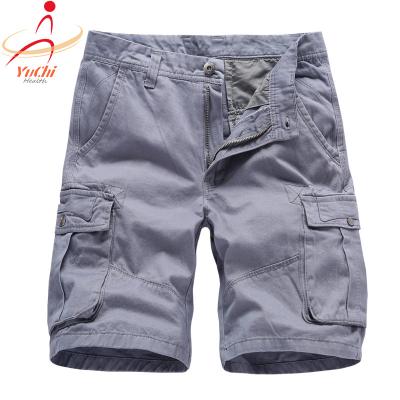 China Anti-Wrinkle Good Quality Summer Loose Casual Mens Workout Shorts With Pockets Zipper Cargo Mens Solid Shorts for sale