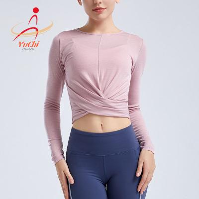 China 2021 Anti-wrinkle high fashion women gym yoga short sports wear fitness yoga sports wholesale black tees for women for sale