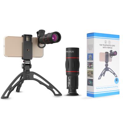 China 18x APEXEL 18X Telescope lens+Monocular+tripod Mobile Phone Telescope Lens with Tripod Mobile Phone Camera Lens Monocular Kit for sale