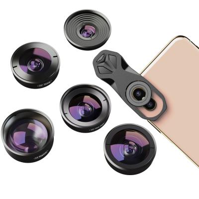 China Apexel Selfie pro HD Fisheye Macro Camera Lens Telescope Travel Lens 5 Multifunctional Hot Selling Professional Wide Angle Kit IN 1 for sale