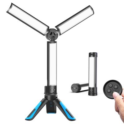 China Selfie Stick Led Light + Table Tripod APEXEL 2021 Wand , Rechargeable Video Led Selfie Light Lights With Tripod Stand And Remote Control For Photography for sale