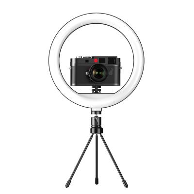 China Professional Plastic ABS LED Ring Light With Phone Holder Selfie Fill Tripod Stand Makeup Video 10 Inch LED Ring Light for sale