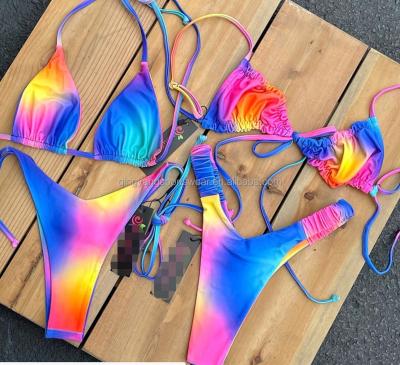 China OEM High Quality Custom Anti-UV Manufacturing Swimsuit Young Girl Transfer Printing Thermal Bikini Two Piece Plus Size Swimwear 2022 for sale