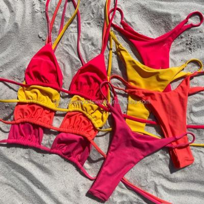 China New Designer Eco-friendly Anti-UV Beach Wear Factory ODM Hot Sales Multi Colors Custom Logo Nylon Bikini Recycled Sexy Women Swimsuit for sale