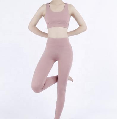 China Sports Gym Fitness Yoga Anti-UV Wear Active Suits Two-Line Workout Women Yoga Suit 2 Pieces Gaiters Active Wear Suits for sale