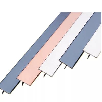 China High Quality Decoration Foshan Factory Decoration For Wall 304 Stainless Steel Dividing Strip Mirror T Channel Project Tile Profiles for sale