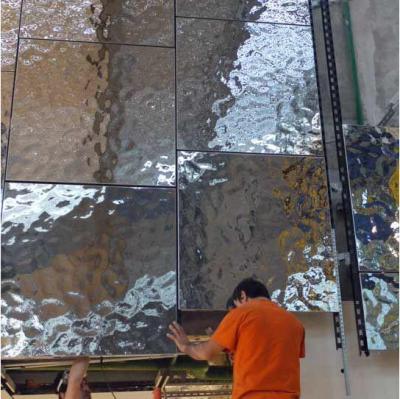 China Ceiling Customized SUCEL SUS 201 Hotel Lobby Silver Embossing Water Ripple Stainless Steel Sheet 304 316 for sale