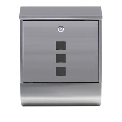 China Indoor Silver Color Stainless Steel Wall Mounted Outdoor Mailbox For Apartment Building for sale